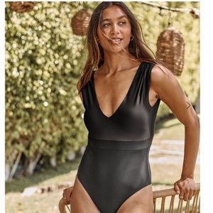 Summersalt, The Ruched Backflip, Black, Size 12